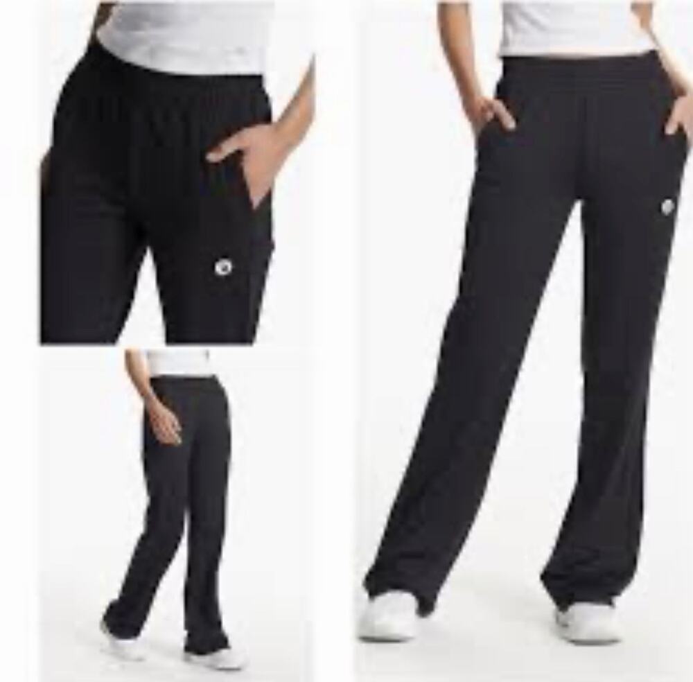 Vuori Courtside Track Pants Womens Medium Black Wide Leg Elastic Waist Pockets